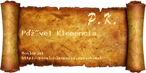 Pável Klemencia névjegykártya